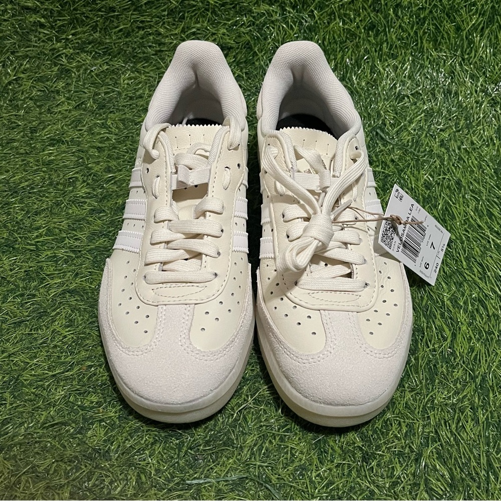 Adidas Velosamba Leather Cycling Shoes “Off White” Cream 3M JQ2323 Mens 6/ Wms 7 - Picture 2 of 10